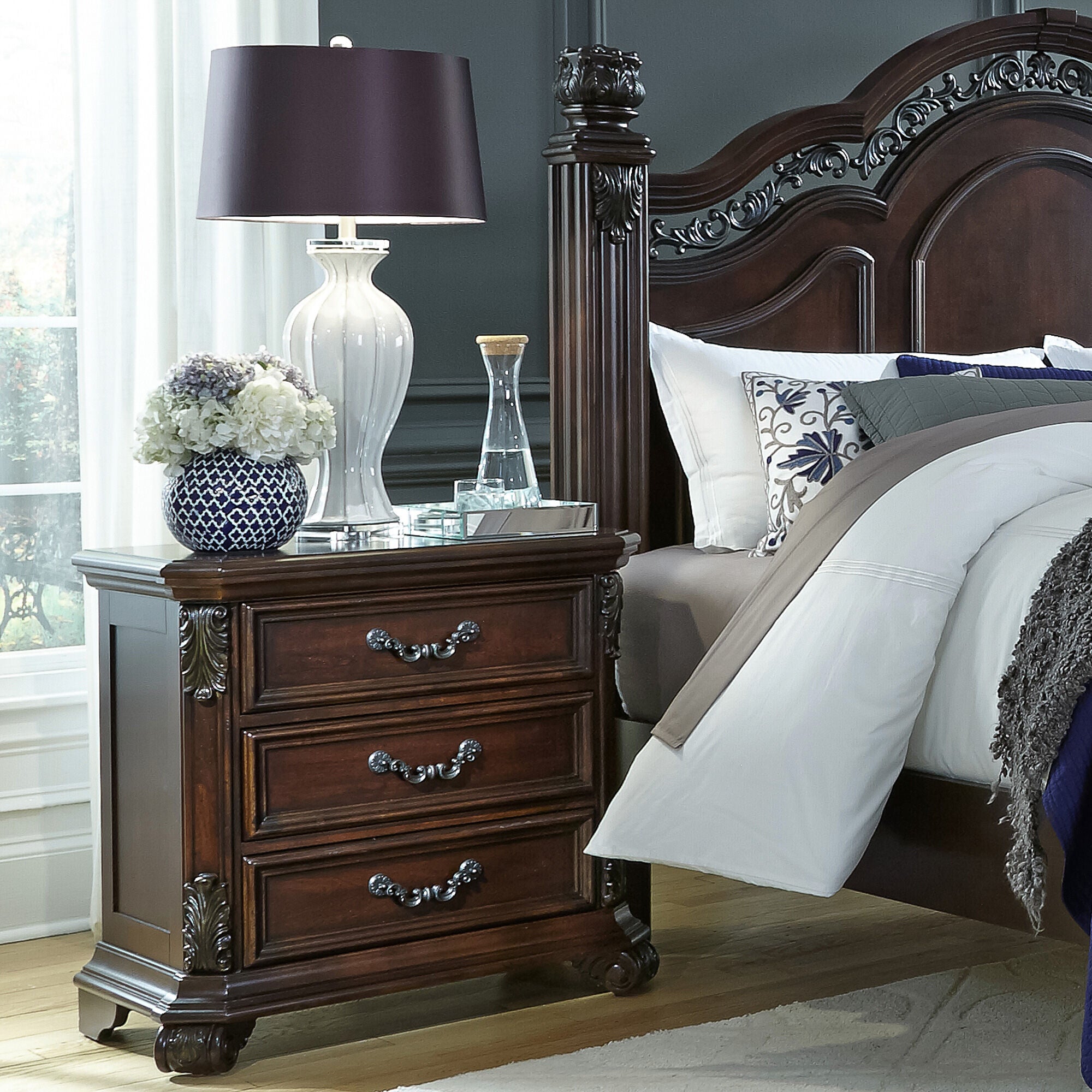 Liberty Furniture | Messina Estates 3 Drawer Nightstand | Dark Brown