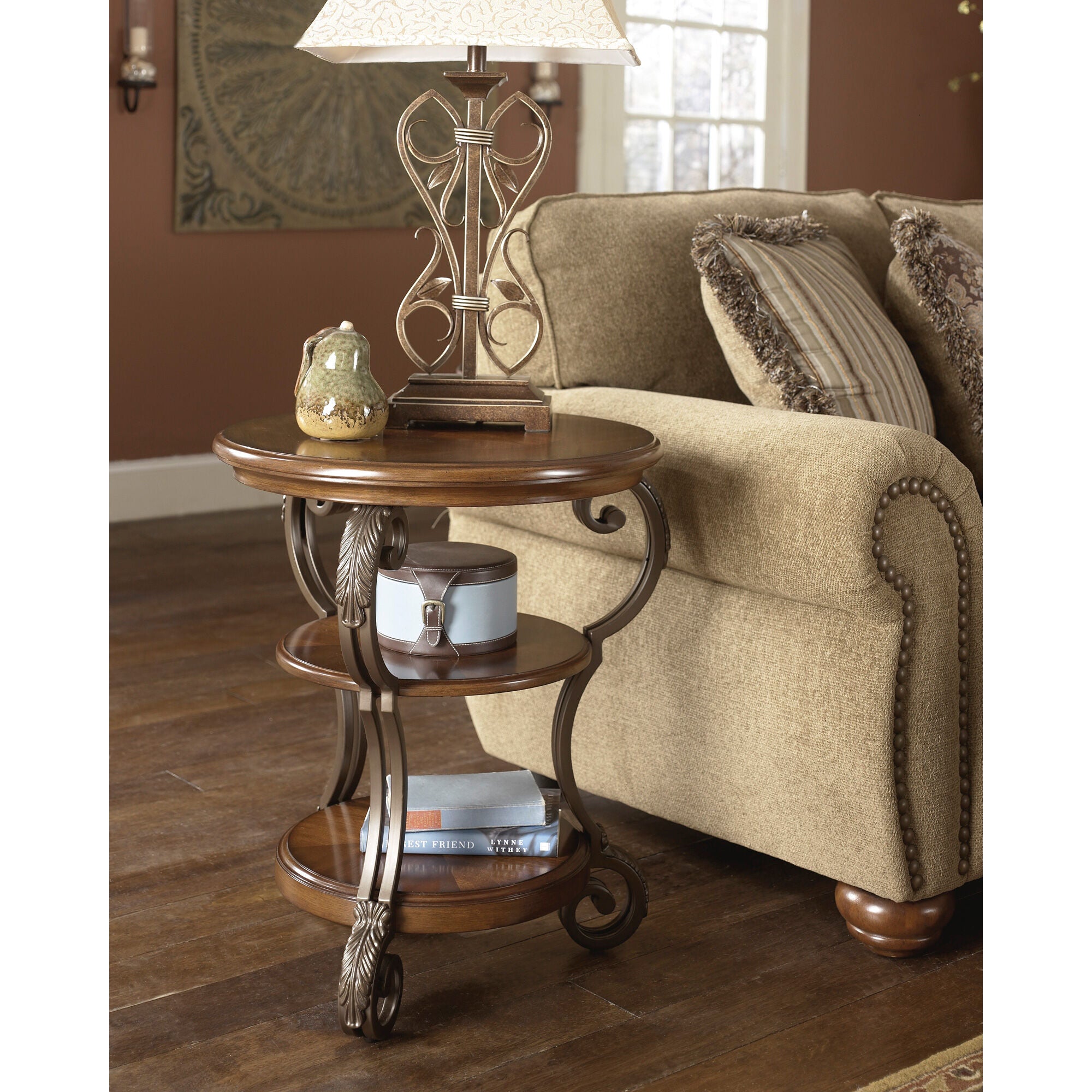 Ashley Furniture | Nestor Chairside End Table | Medium Brown