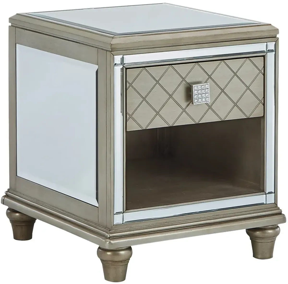 Ashley Furniture | Chevanna Drawer End Table | Platinum