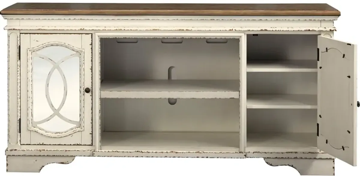 Ashley Furniture | Realyn 74" Console | Chipped White