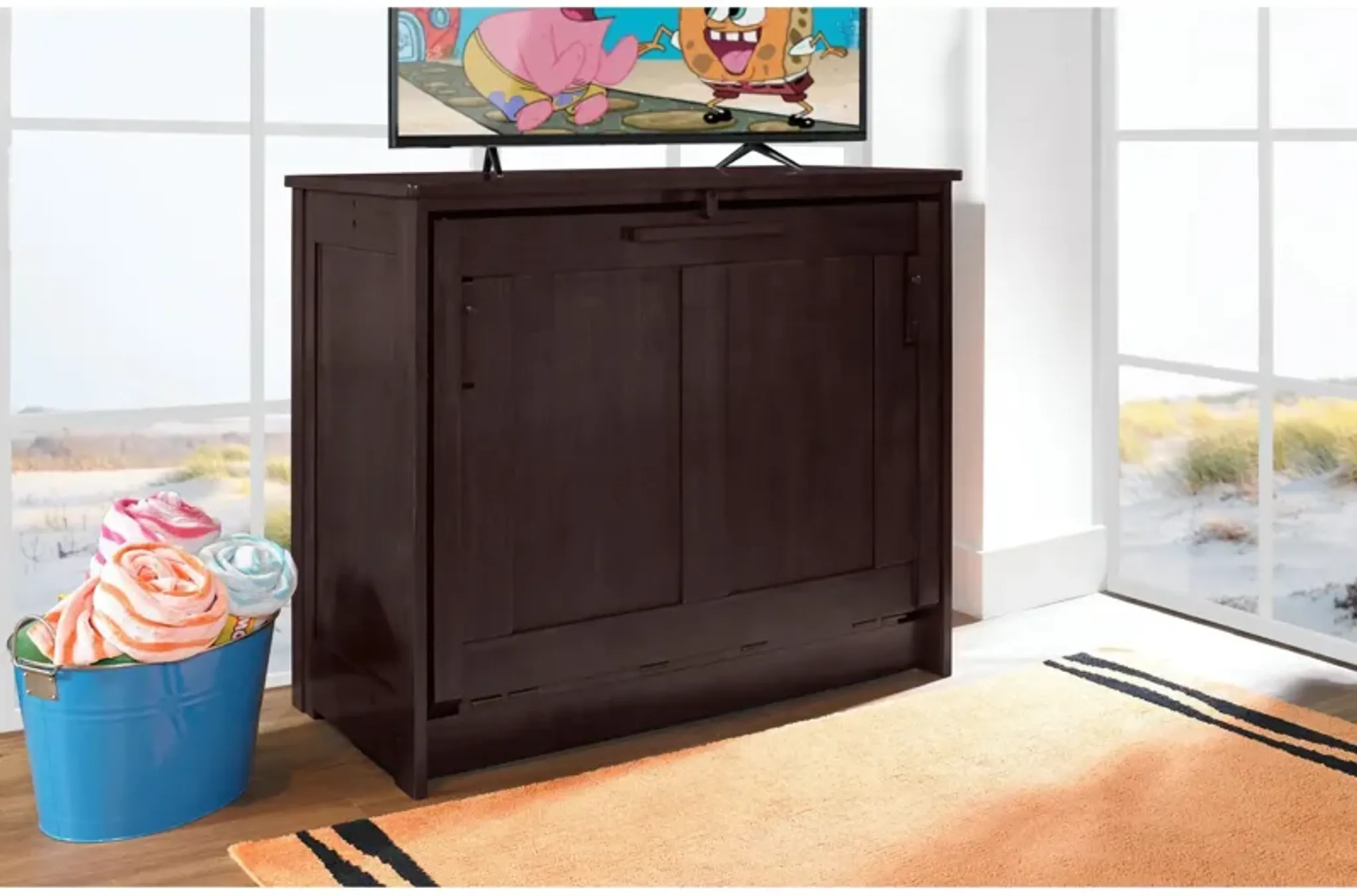 Orion Chocolate Twin Cabinet Bed Slumberland Furniture | Furniture.com