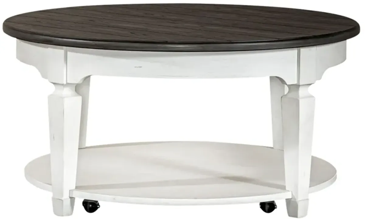 | Allyson Park Cocktail Coffee Table | Wire Brushed White