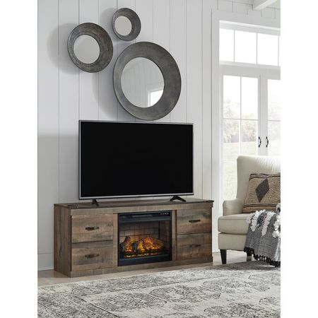 Trinell Rustic Plank 60" Fireplace Console