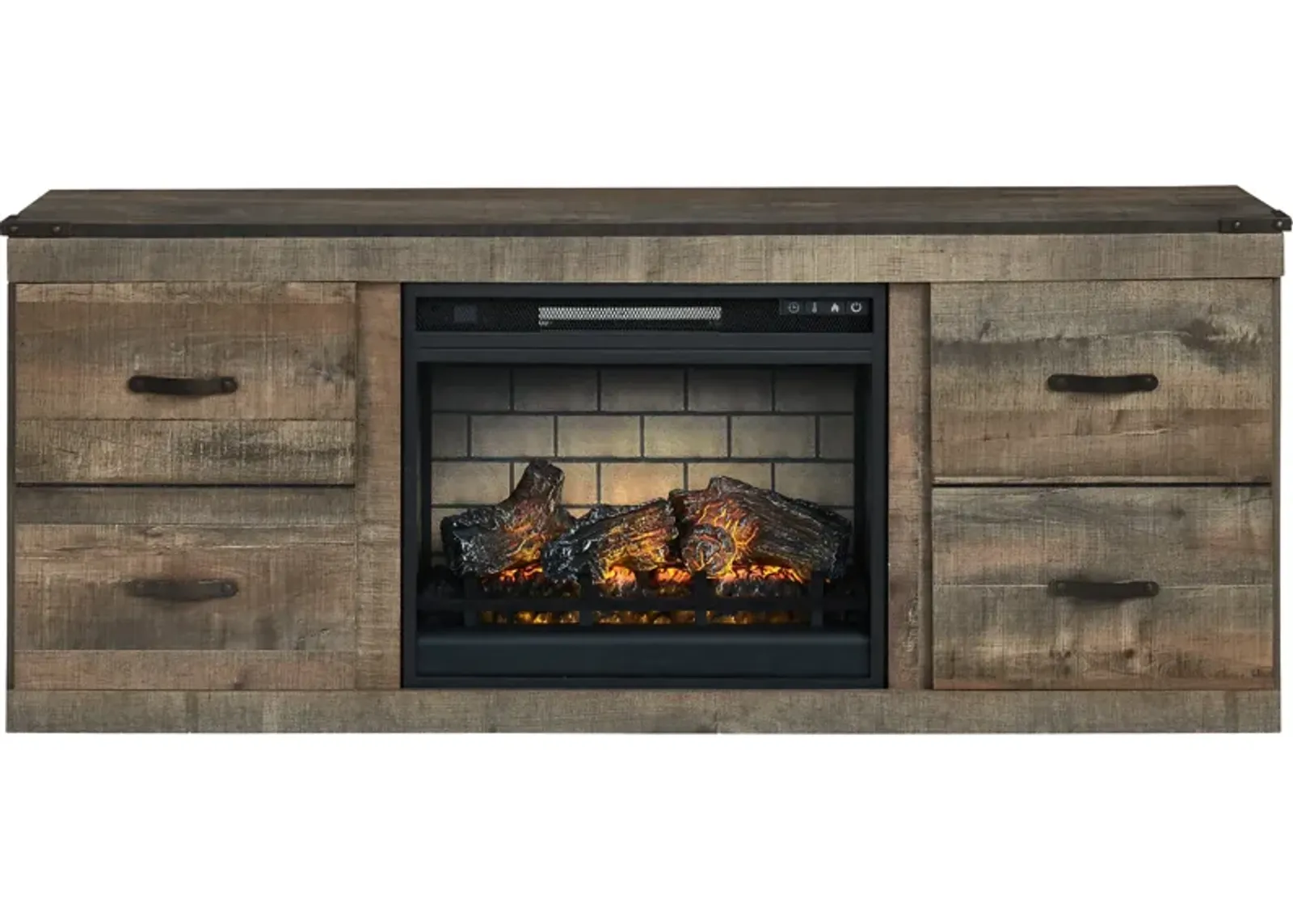 Ashley Furniture | Trinell 60" Fireplace Console | Rustic Plank