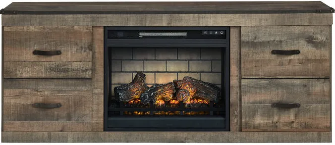 Trinell Rustic Plank 60" Fireplace Console