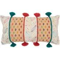 Collected Culture Natural Textured Fringe Lumbar Pillow