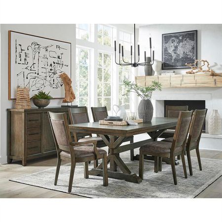 Denman Brown Trestle Dining Table