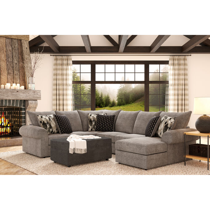 Bridger Dove 3 Piece Right Chaise Sectional Sofa