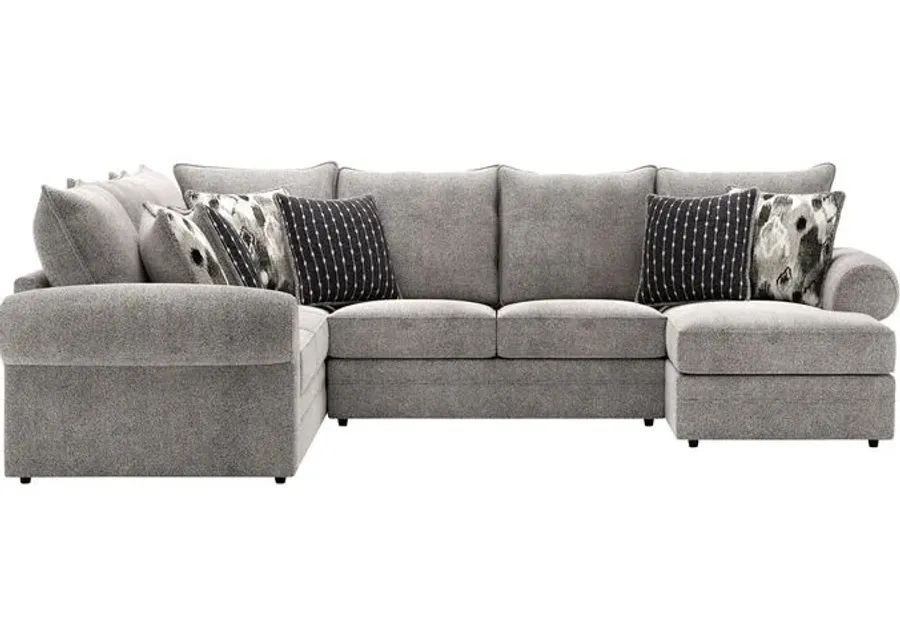 Bridger Dove 3 Piece Right Chaise Sectional Sofa