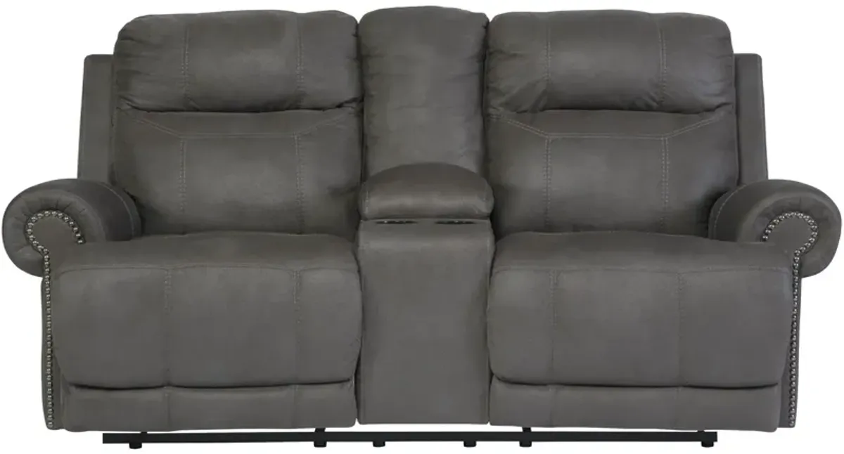 Austere Reclining Console Loveseat