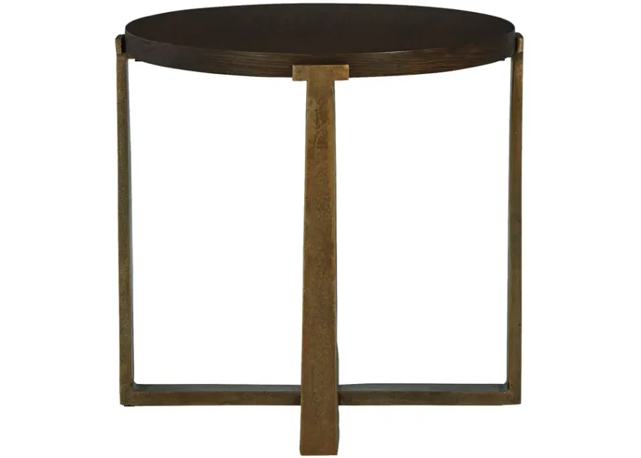 Balintmore Brown Round End Table