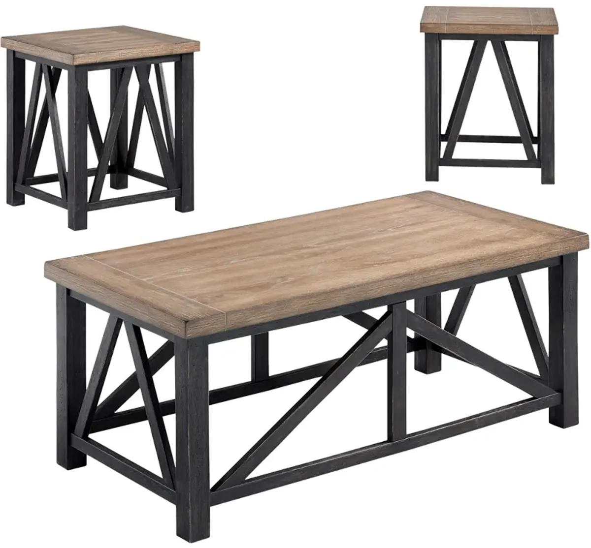 | Elk River Set of 3 Coffee Tables | Oak