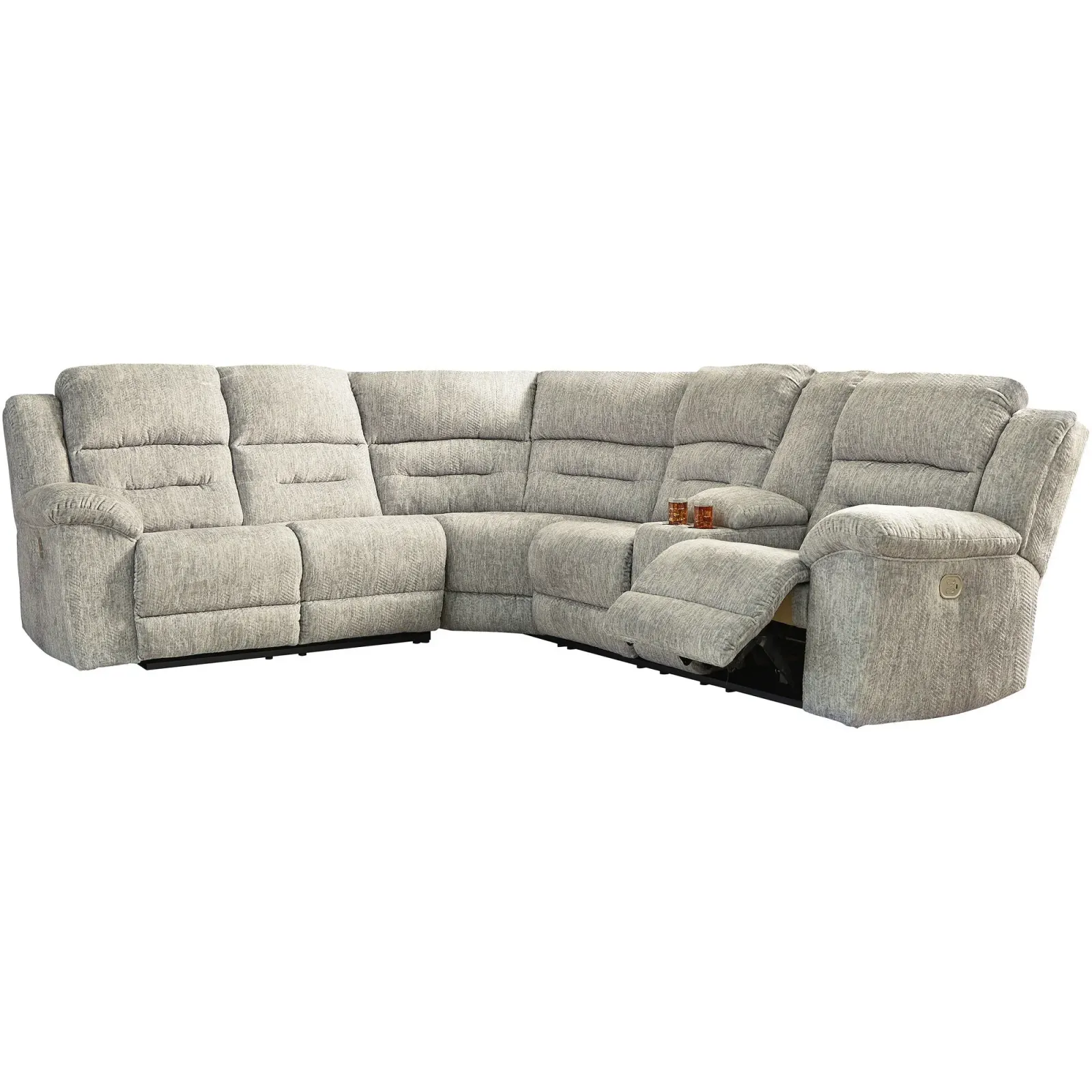 Family Den 3 Piece Power Reclining Console Right Loveseat Sectional