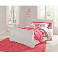 Anarasia White Full Sleigh Bed