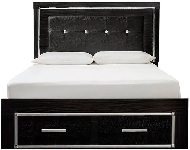 Kaydell Black Queen Storage Panel Bed