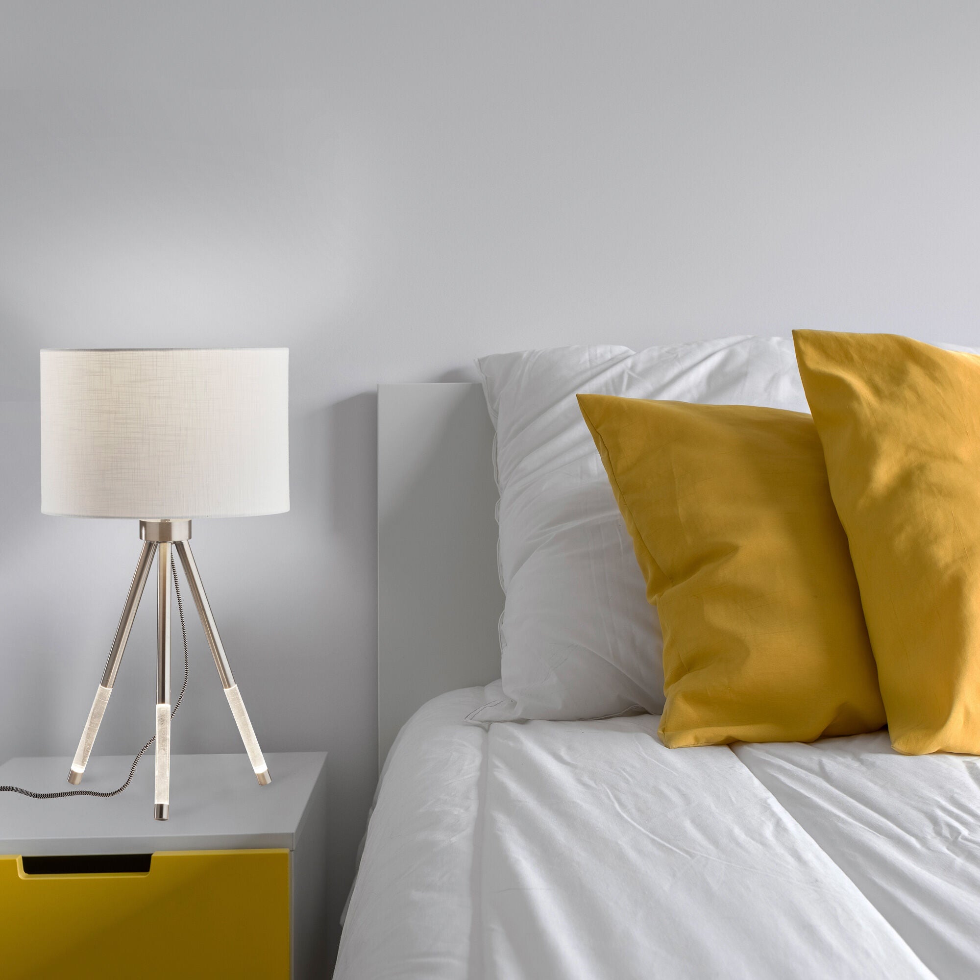 Adesso | Della Nightlight Table Lamp | Brushed Steel