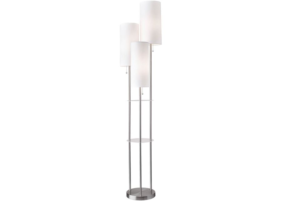 Adesso | Trio Floor Lamp | Brushed Steel