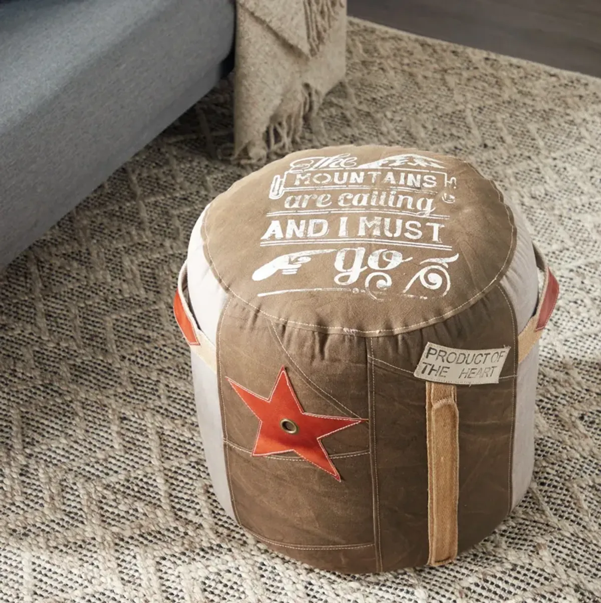 Kitts Rustic Vintage Pouf