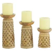 Montfort Brown Set of 3 Candle Holders