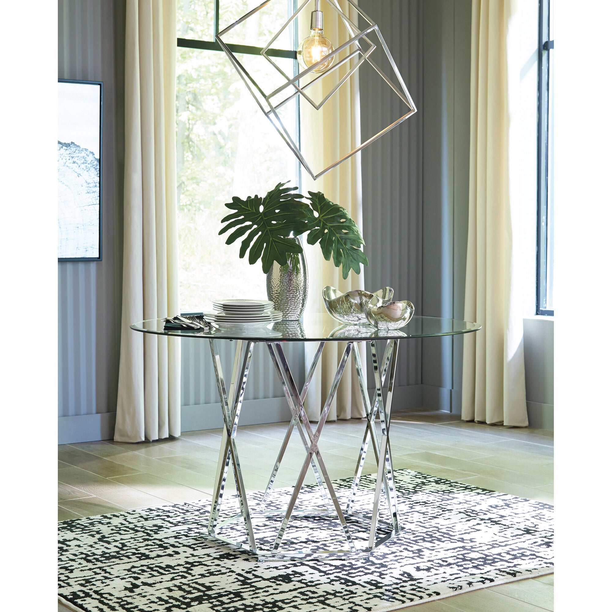 Ashley Furniture | Madanere Dining Table | Chrome