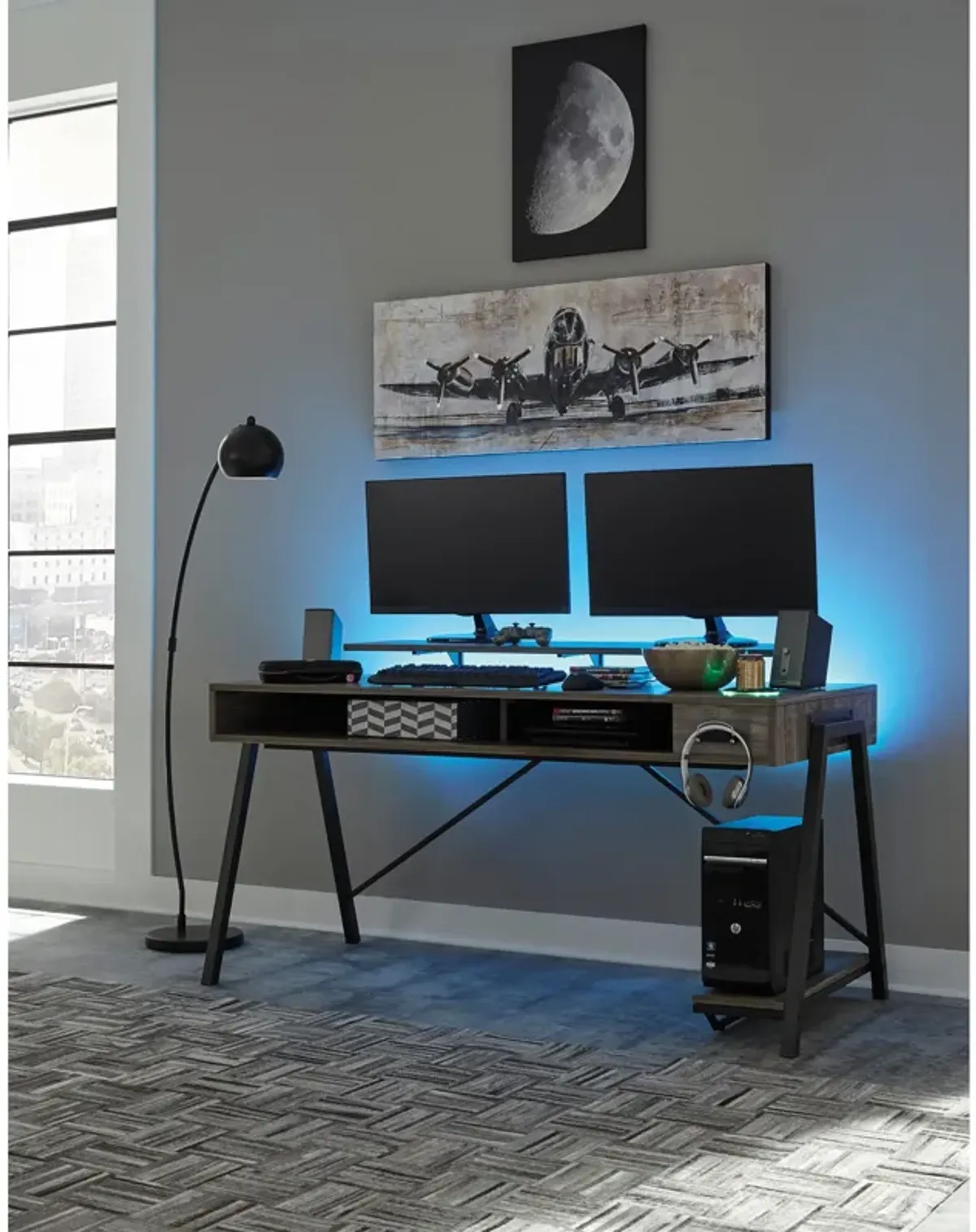 Barolli Monitor Shelf Gaming Desk