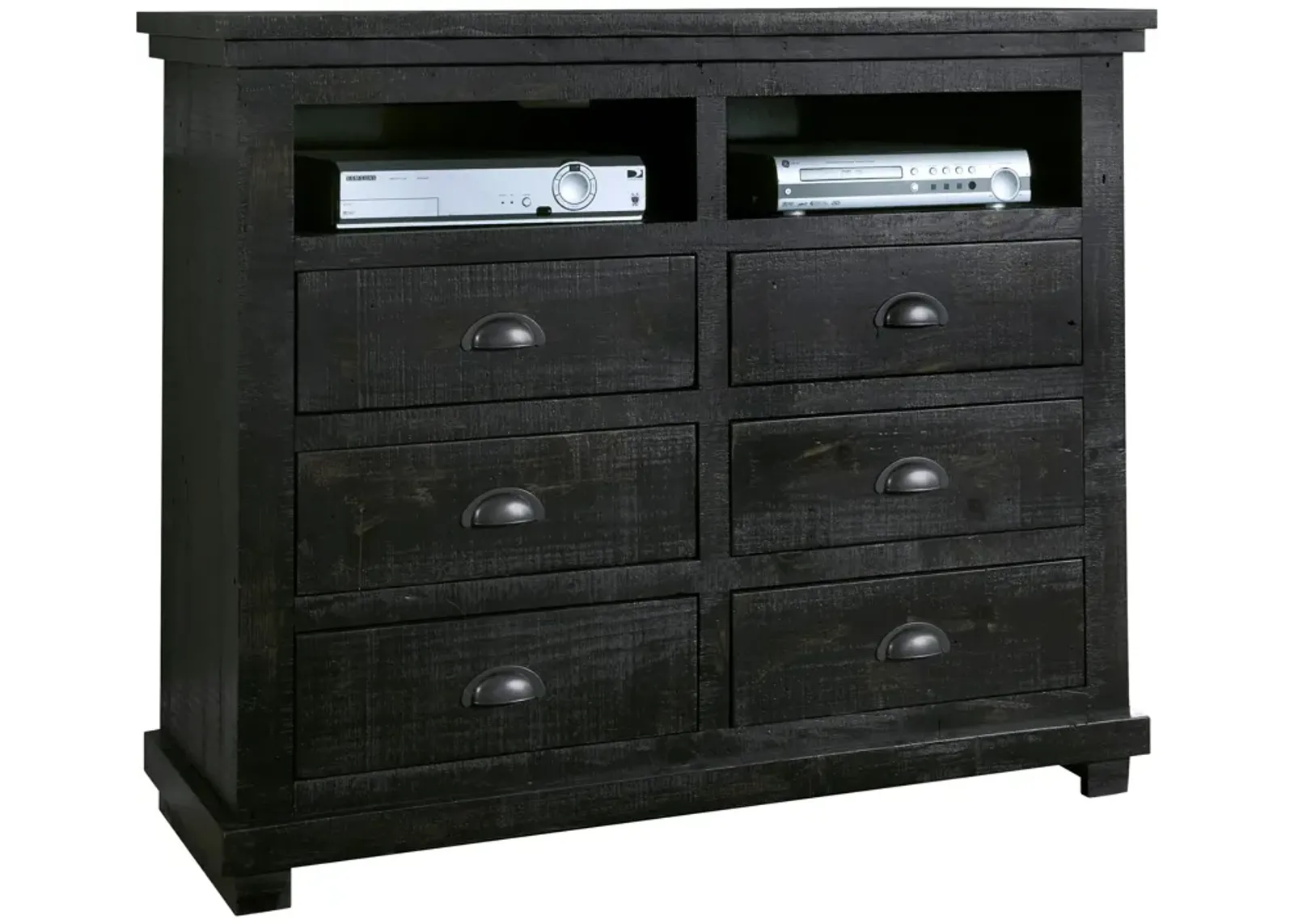 | Willow Media Chest | Distressed Black