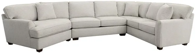 Connections Dove Flare 3 Piece Left Arm Facing Cuddler Sectional Sofa