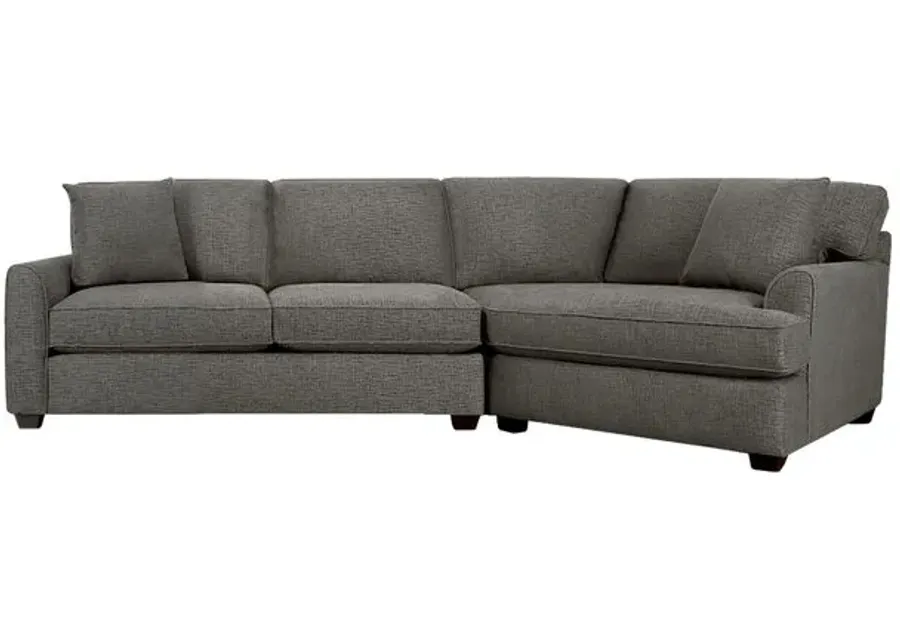 Connections Gunmetal Flare Right Cuddler Sofa