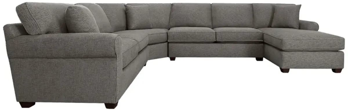 | Connections Roll 4 Piece Right Chaise Wedge Sectional | Ocean