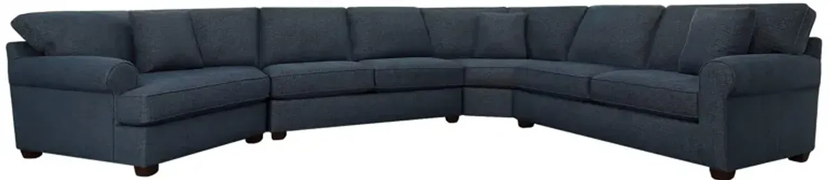 Style Line Connections Roll 4 Piece Left Cuddler Wedge Sectional