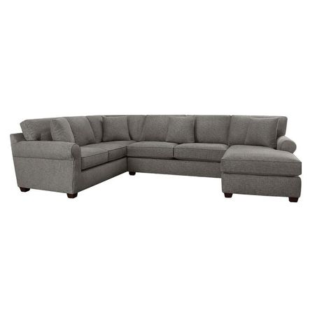 Connections Gunmetal Roll 3 Piece Right Arm Facing Chaise Sectional Sofa