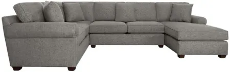 Connections Gunmetal Roll 3 Piece Right Arm Facing Chaise Sectional Sofa