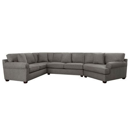 Connections Gunmetal Roll 3 Piece Right Arm Facing Cuddler Sectional Sofa