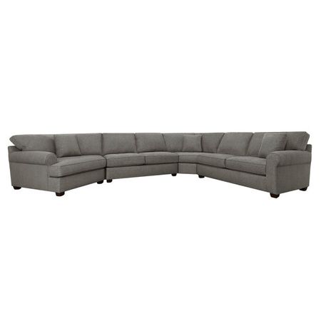 Connections Gunmetal Roll 4 Piece Left Arm Facing Cuddler Wedge Sectional Sofa