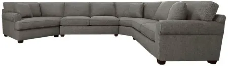 Connections Gunmetal Roll 4 Piece Left Arm Facing Cuddler Wedge Sectional Sofa