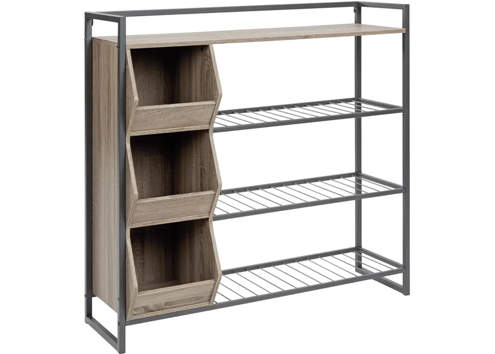 Ashley Furniture | Maccenet Shoe Rack Bookcase | Gunmetal