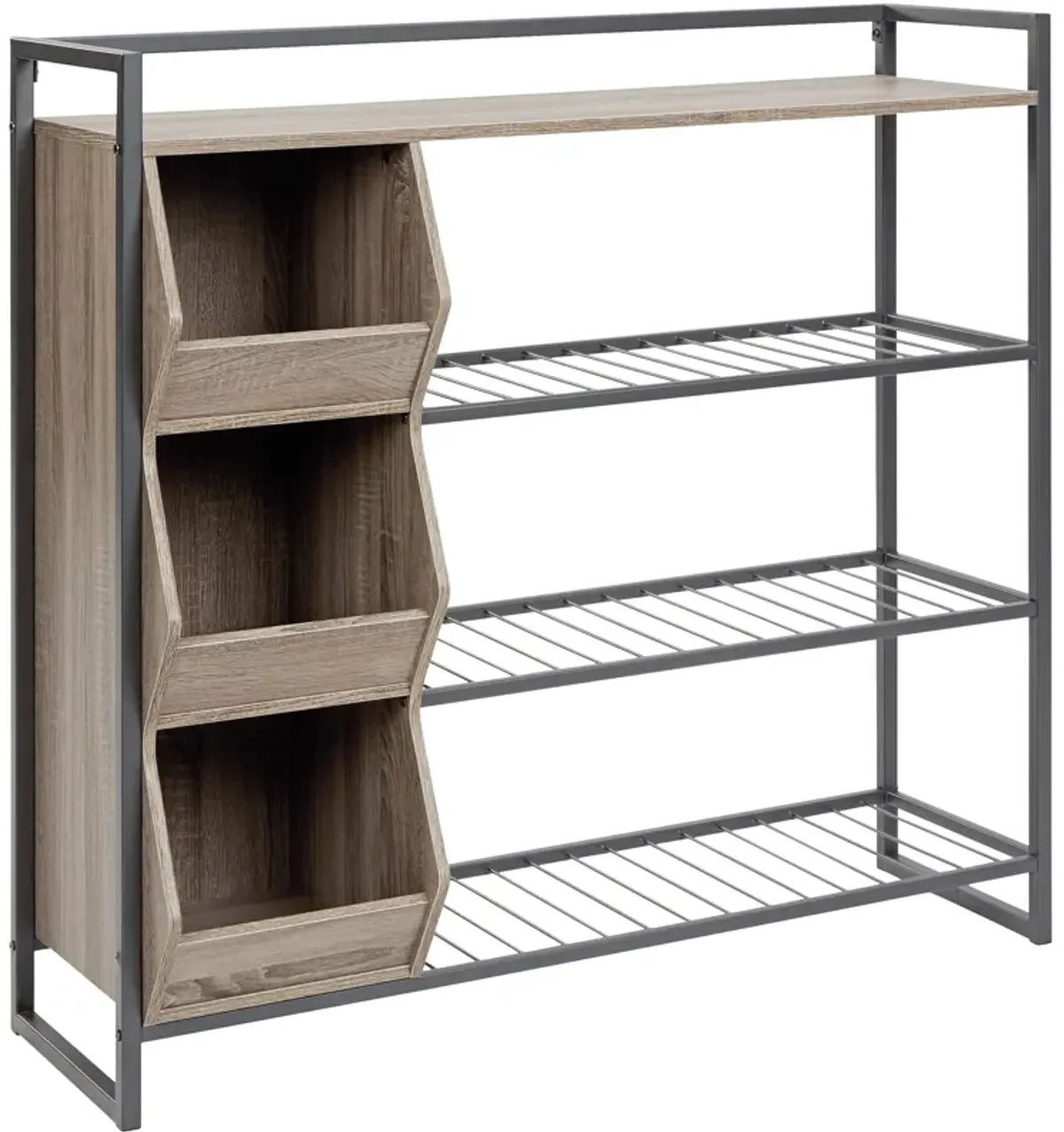 Ashley Furniture | Maccenet Shoe Rack Bookcase | Gunmetal