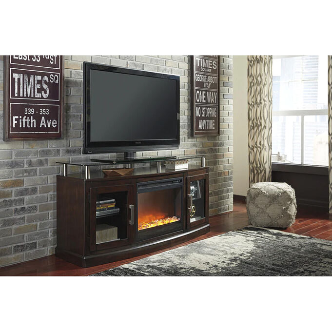 Chanceen Dark Brown 60" Fireplace TV Console