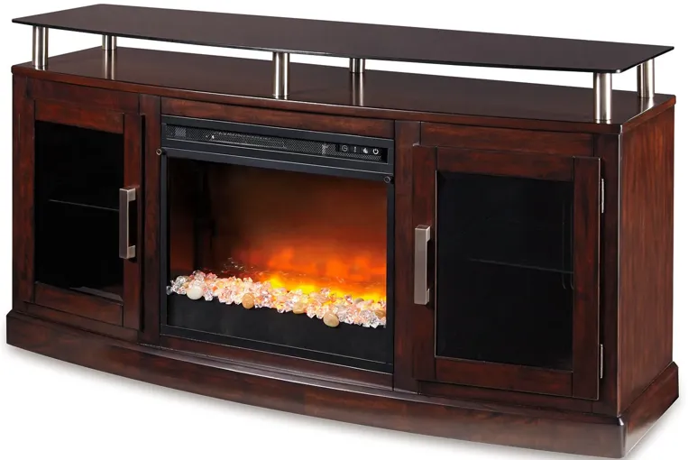 Ashley Furniture | Chanceen 60" Fireplace TV Console | Dark Brown