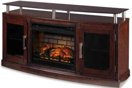 Chanceen Dark Brown 60" Infrared Fireplace TV Console