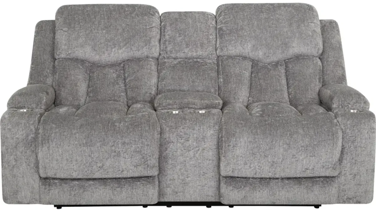 Franklin | Aire Power+ Reclining Console Loveseat | Dove