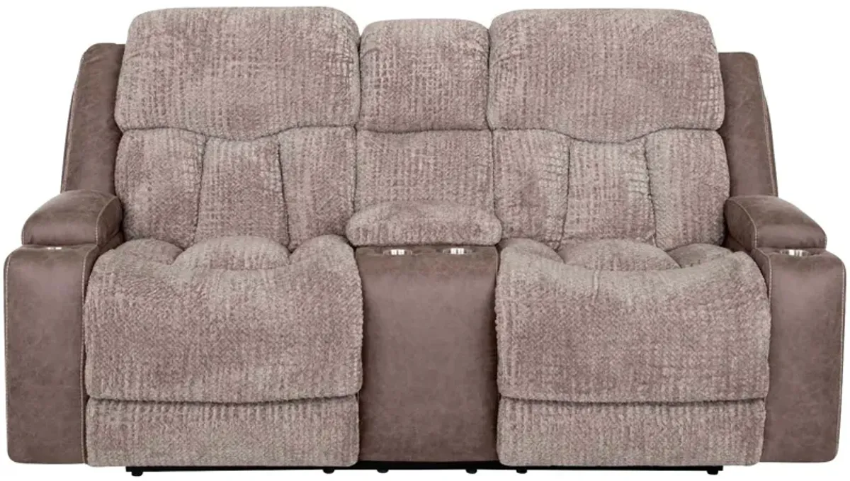 Franklin | Aire Power+ Reclining Console Loveseat | Dove