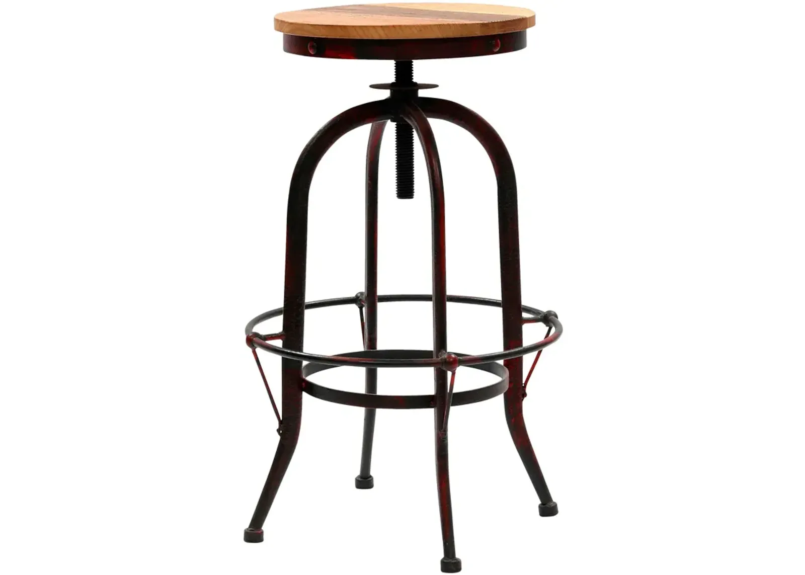 | Boho Adjustable Swivel Stool | Aged Red