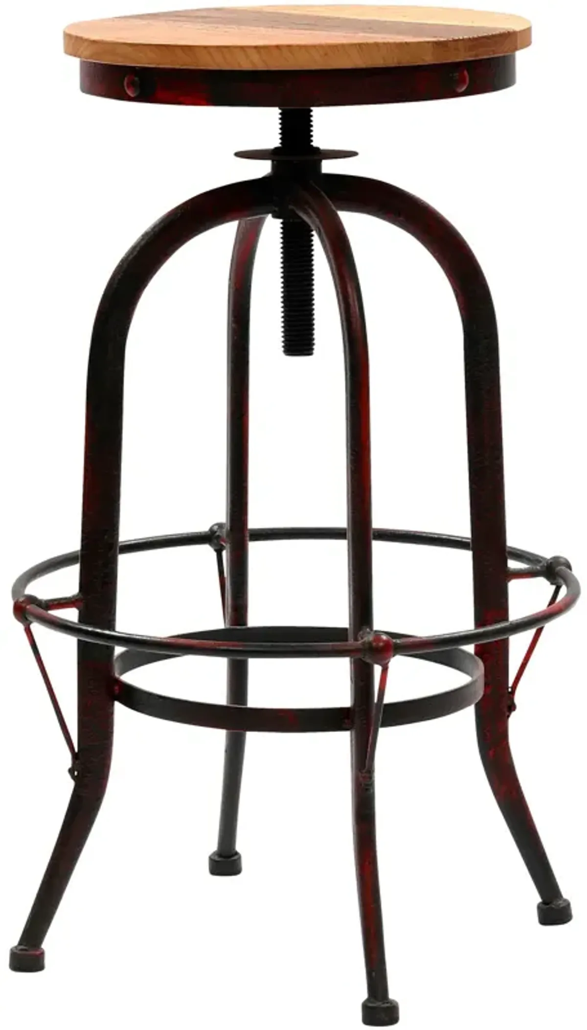 | Boho Adjustable Swivel Stool | Aged Red