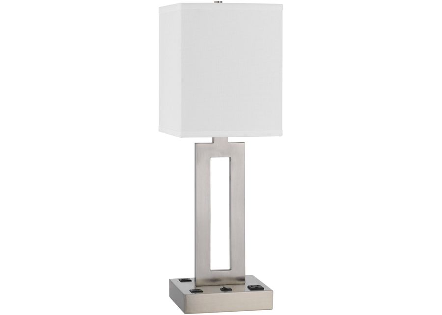 Cal Lighting | Sarnia Table Lamp | Brushed Steel