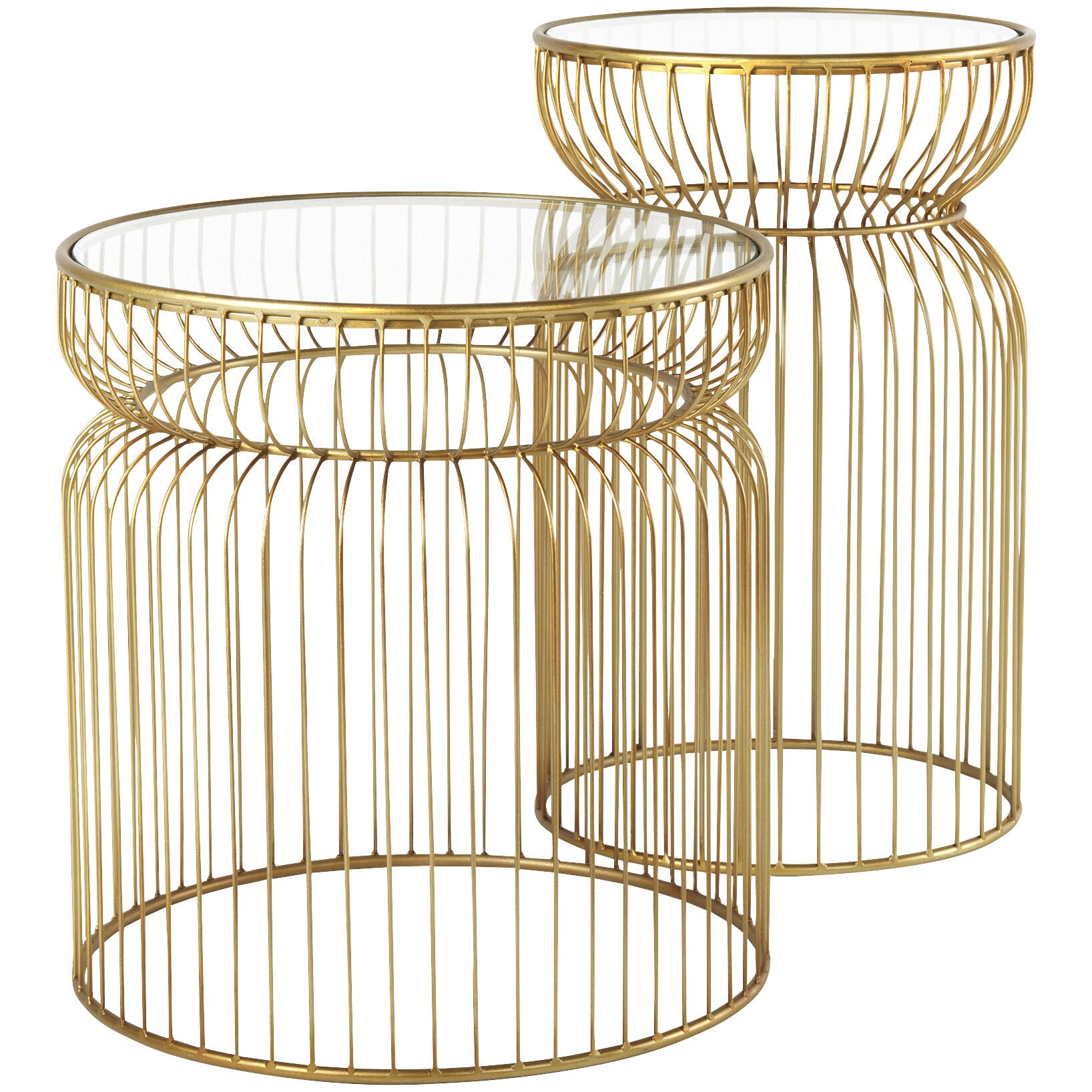 Mercana Furniture & Decor | Shani Set of 2 Accent Tables | Gold