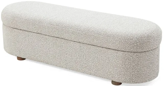 Kiki Cotton Ball Upholstered Storage Bench