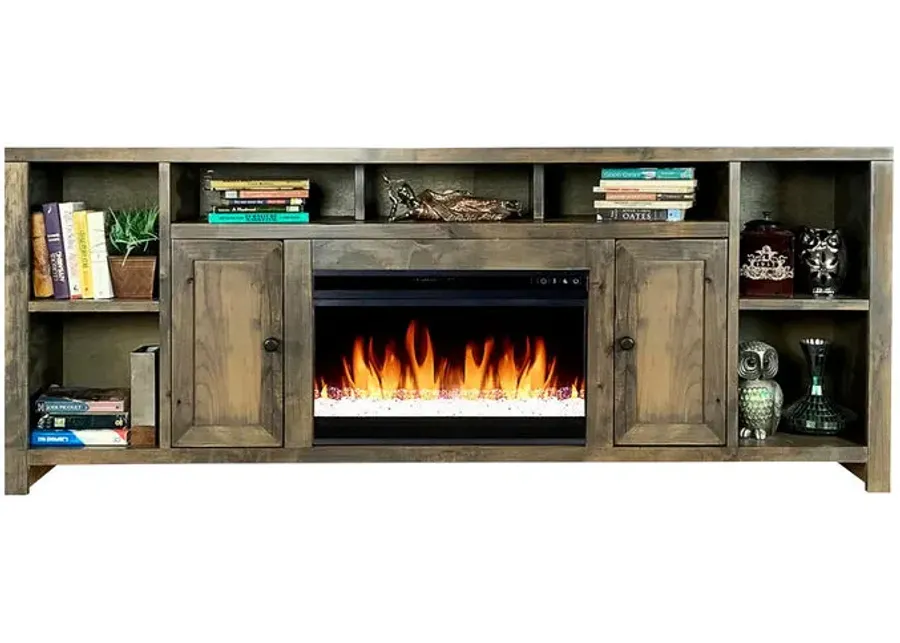 Joshua Creek Barnwood 84" Super Fireplace Console