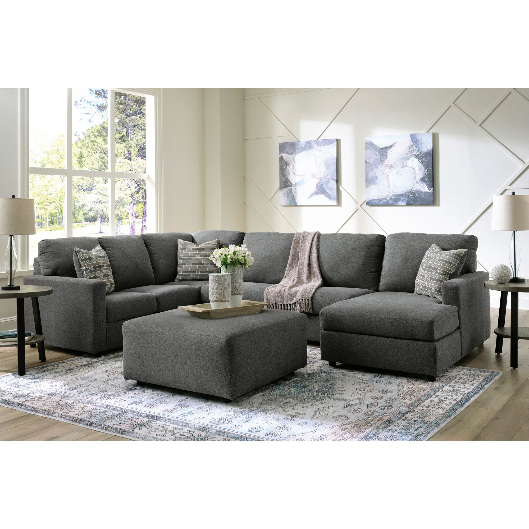 Ashley Furniture | Edenfield Ottoman | Charcoal