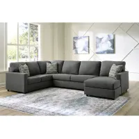 Edenfield Charcoal 3 Piece Right Chaise Sectional Sofa